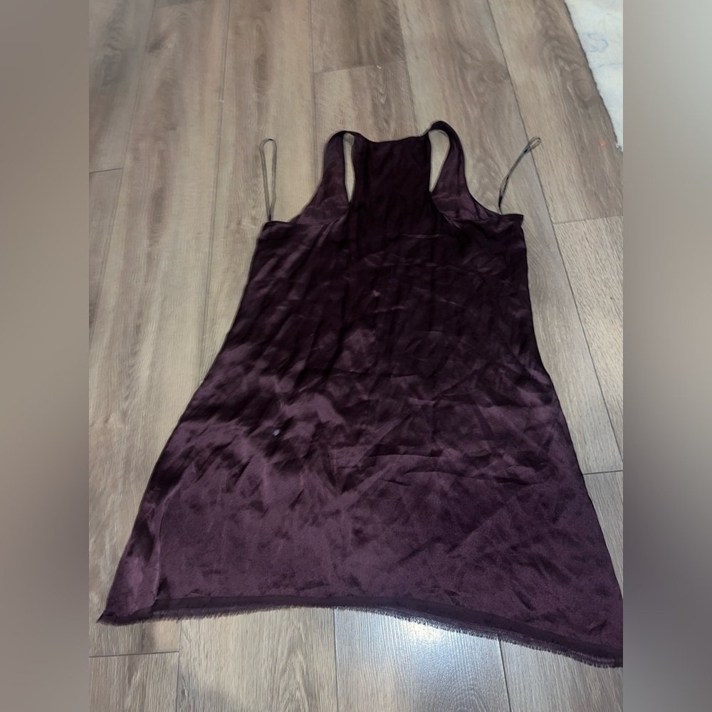 Vince 100% silk mini slip dress brown - Picture 7 of 11